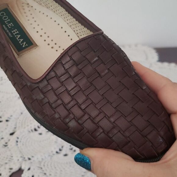 Vintage Cole Haan Woven Look Shoes Sz 7.5 - Picture 5 of 10